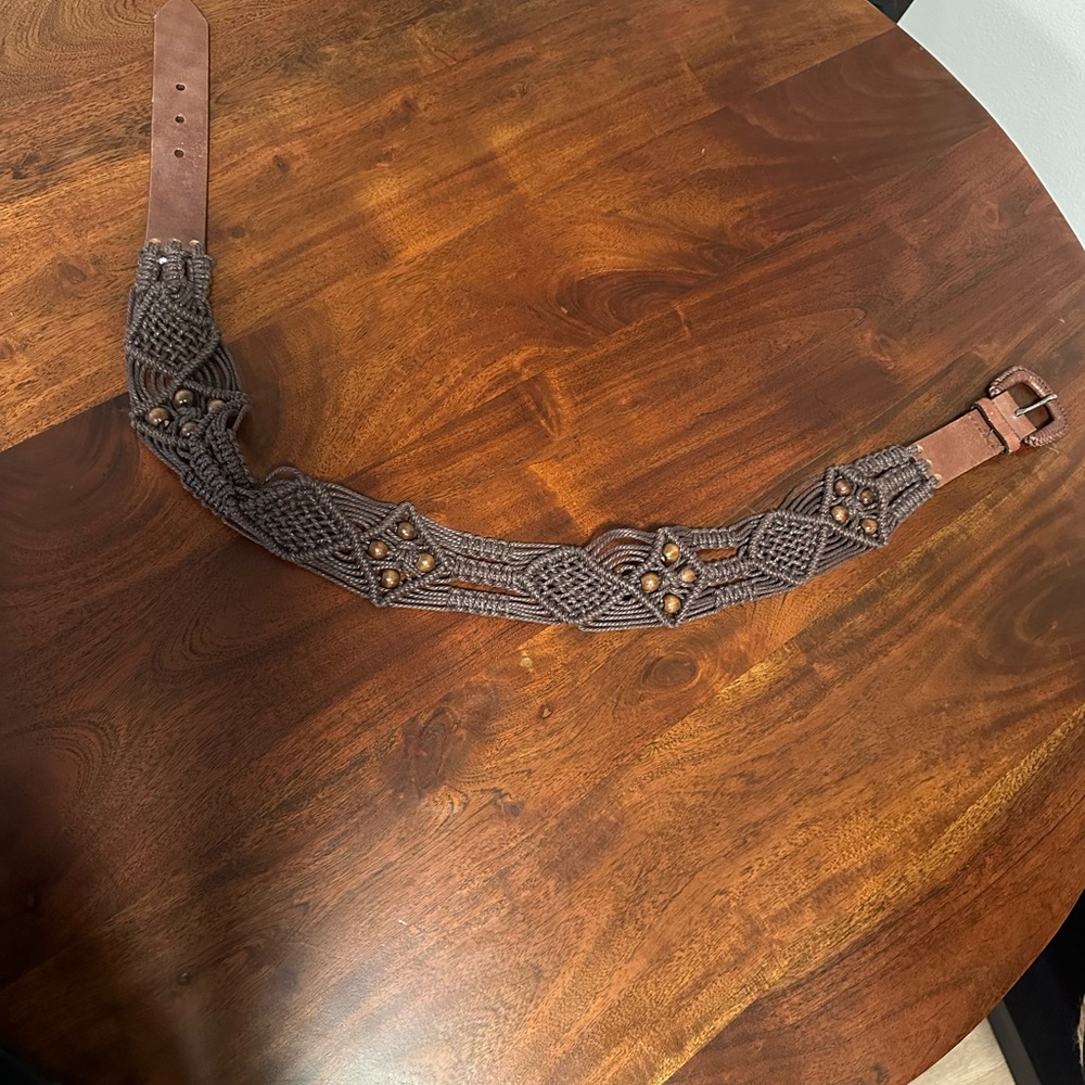 Elegant Brown Woven Belt